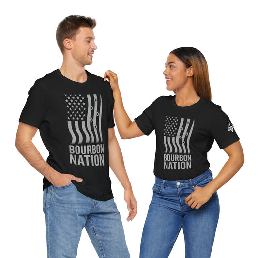 Bourbon Nation USA Flag with Bullet Holes Unisex Tee